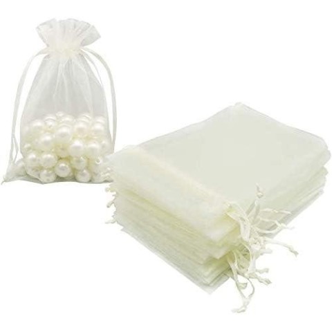 SACCHETTO ORGANZA CREMA PEZZI 10 X H12